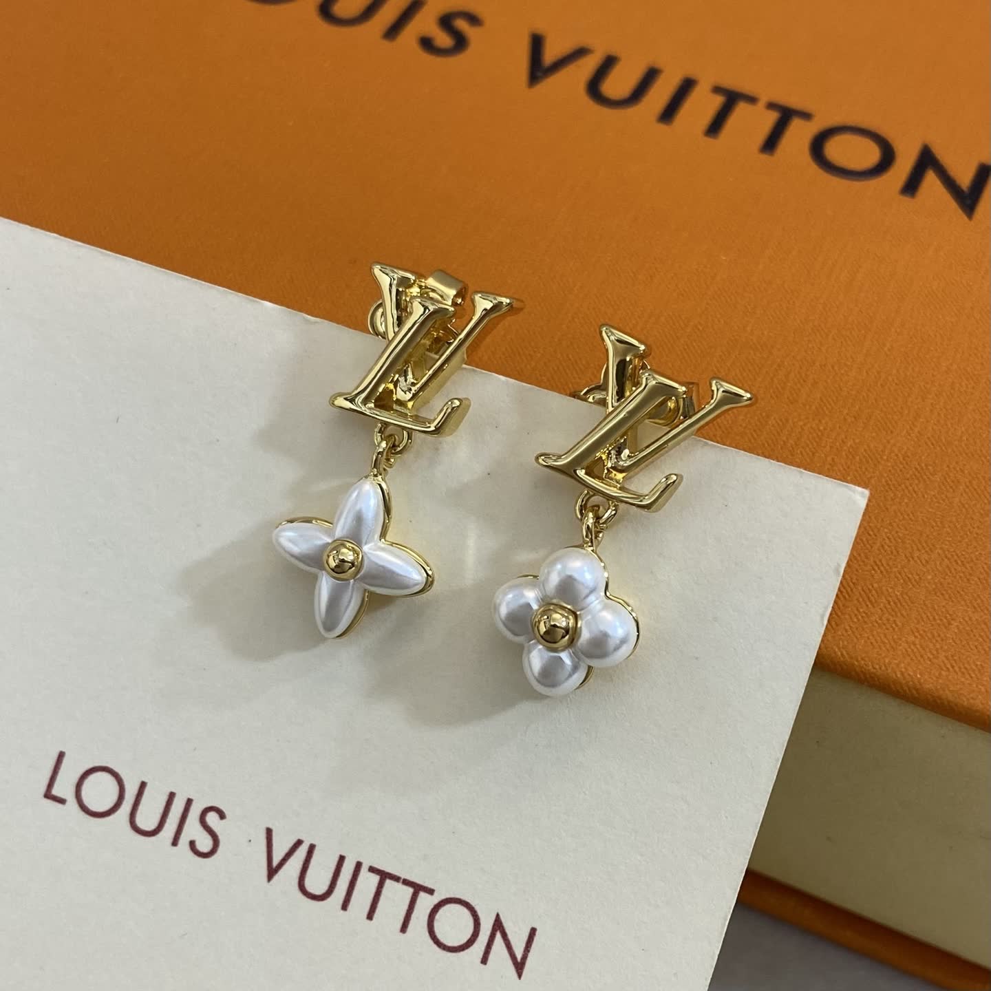 Louis Vuitton Gold Monogram Earrings